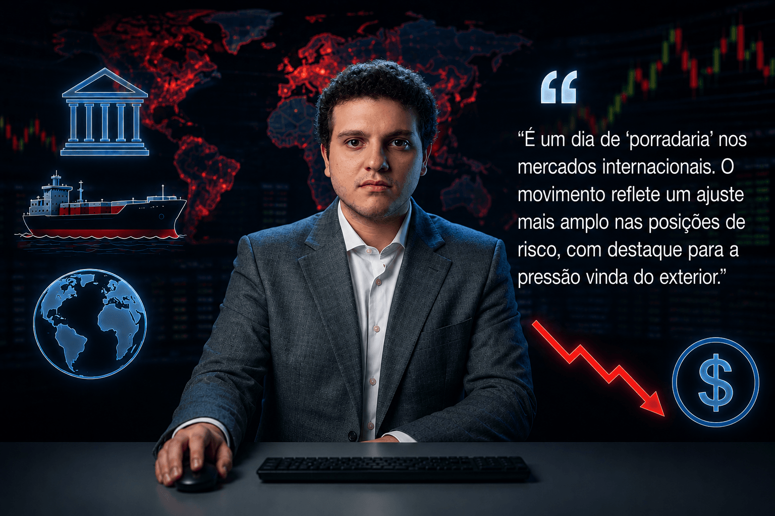 Queda das bolsas globais e análise de Mário Pisani sobre dólar e Ibovespa