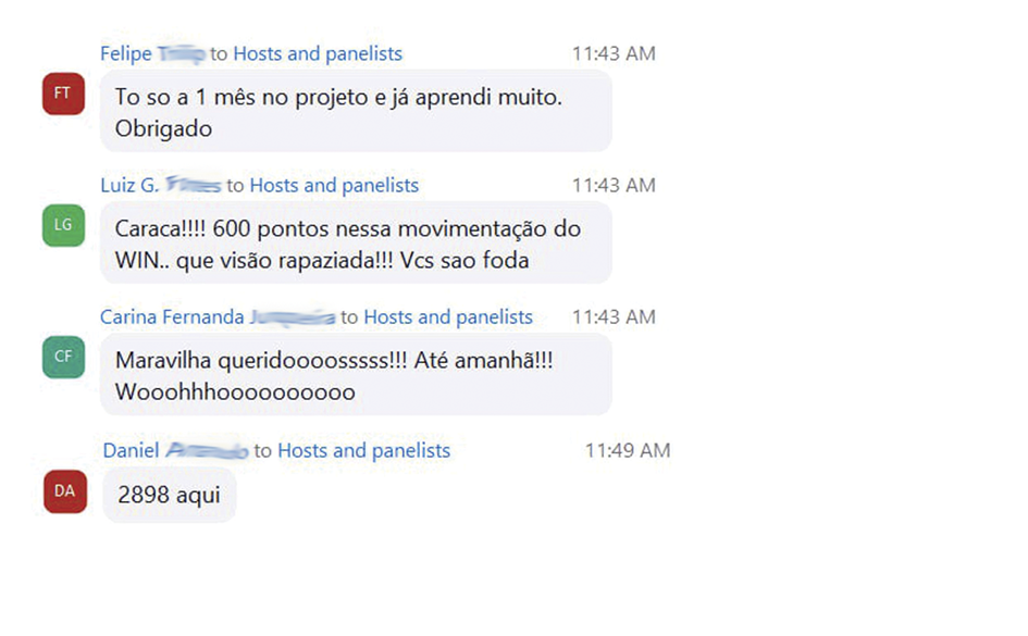 Depoimentos de alunos — 2