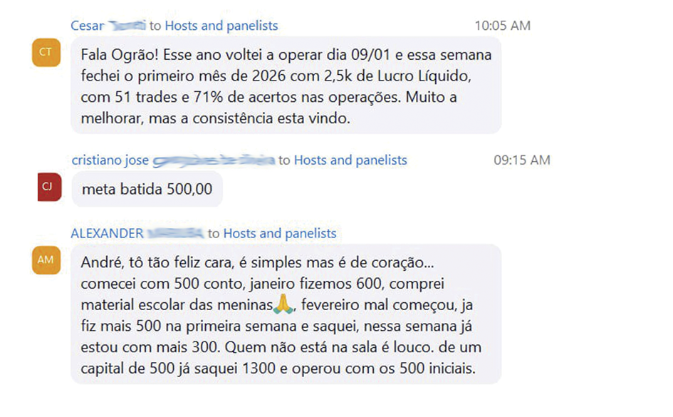 Depoimentos de alunos — 3