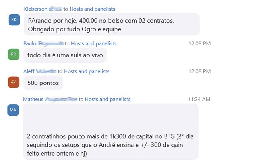 Depoimentos de alunos — 5