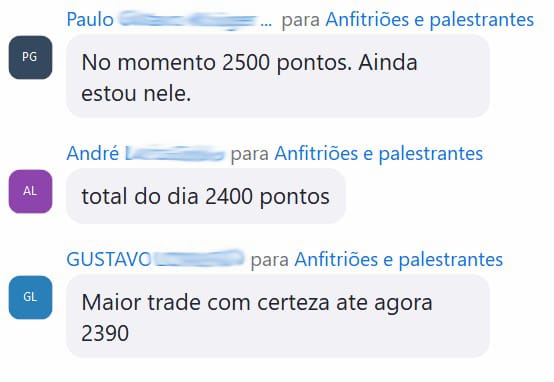 Reação de aluno — trade 2.500 pontos
